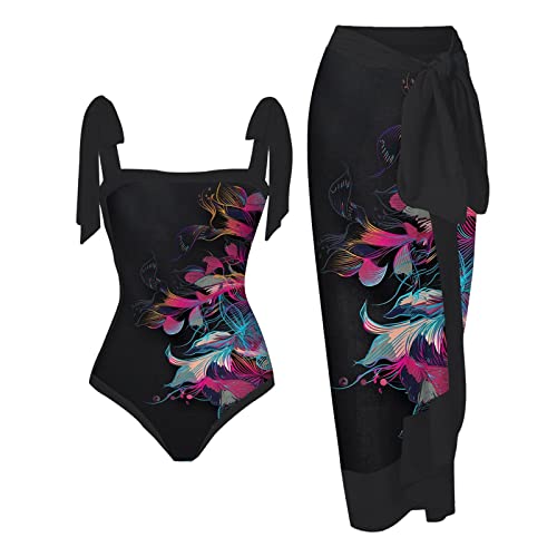 Badeanzug Damen Bauchweg, Damen Einteilige Badeanzüge Schleife Einteilige Bademode Print Swimsuit mit Wickelröcke 2 Teiliges Set Strand Bademode Badeanzüge Badeanzug Badebekleidung Badeanzug Damen Bauchweg, Damen Einteilige Badeanzüge Schleife Einteilige Bademode Print Swimsuit mit Wickelröcke 2 Teiliges Set Strand Bademode Badeanzüge Badeanzug Badebekleidung von Generic