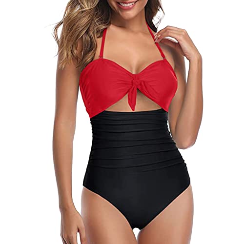 Badeanzug Damen Einteiliger Bademode Sexy Monokini Bauchweg Schlankheits Badeanzüge für Damen V Ausschnitt Badebekleidung Bauchweg Push up Bademode Swimsuit High Waist Schwimmanzug von Generic