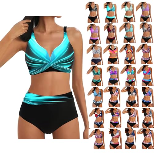 Badeanzug Damen Große Größe Sexy Badeanzug Damen Push Up Badeanzug Damen Bügel Schwarzer Badeanzug Damen Badeanzug Übergröße Damen Z02 Himmelblau 5XL von Generic