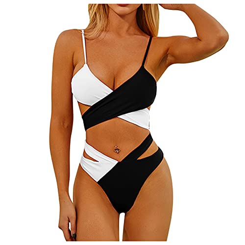 Badeanzug Schwarz Badebekleidung Für Damen Vintage Mini Bikini Sexy Sommerkleid Bikini Mädchen Badeanzug Große Oberweite Bikini Shorts Neckholder Bikini Damen Valentinstag-Oberteile Shape von Generic