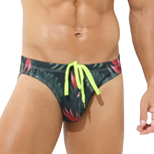 Badehose Herren Badeslip Kurz Eng Sexy Slip Männer Badehosen Jungen Schwimmhose Badeshorts Bunter Short Tunnelzug Lustig Schnelltrockend Swimming Trunks Schwarz L von Generic