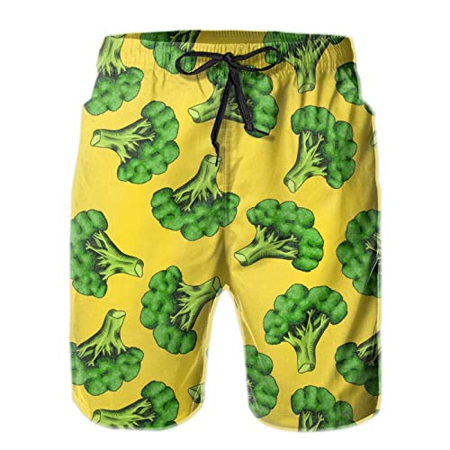 Badehose Herren Brokkoli Kurze Sporthose Mit Mesh-Futter Beach Shorts Modern Swim Trunks Für Swim Surfen Urlaub 3XL von Generic