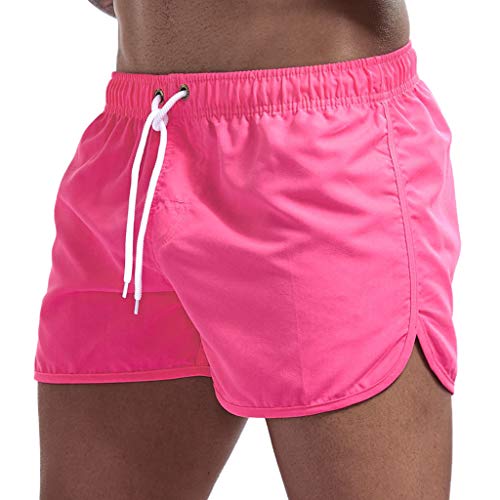 Badehose Herren Kurz Badeshorts Männer Badeshorts Jungen Schwimmhose Schnelltrocknend Boardshorts Urlaub Freizeit Short Boardshorts Boxer Badepants für Beach Hotspring Surfen Wassermelonenrot M von Generic