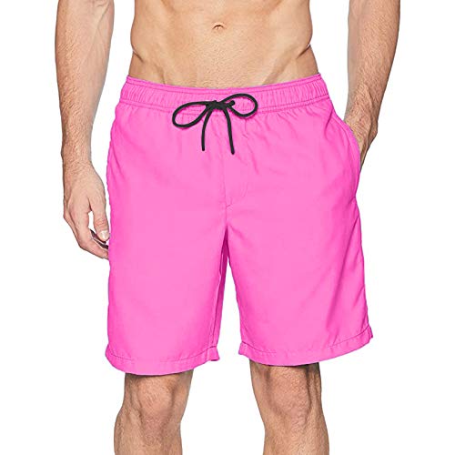 Badehose Herren Kurz Badeshorts Männer Badeshorts Jungen Schwimmhose Schnelltrocknend Sporthose Kurzen Strandhose Boardshorts Swim Trunks für Beach Hotspring Surfen Hot Rosa L von Generic