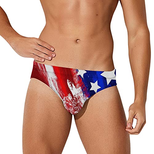 Badehose Herren Kurz Badeslip Eng Print Slip Männer Badehosen Schwimmhose Jungen Badeshorts Bunter Slips Tunnelzug Lustig Schnelltrockend Swimming Trunks Rot 3XL von Generic