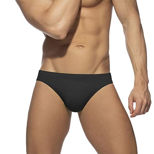 Badehose Herren Kurz Badeslip Eng Sexy Badehosen Männer Slip Jungen Schwimmhose Bunter Badeshorts Short Tunnelzug Men's Shading Swim Briefs Schnelltrockend Swimming Trunks Schwarz L von Generic