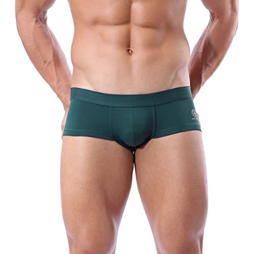 Badehose Herren Kurz Badeslip Eng Sexy Badehosen Männer Slip Schwimmhose Jungen Badeshorts Bunter Slips Tunnelzug Men's Shading Swim Briefs Sommer Brief Swim Short Grün L von Generic