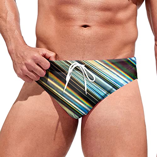 Badehose Herren Kurz Badeslip Eng Sexy Badehosen Männer Slip Schwimmhose Jungen Bunter Badeshorts Short Tunnelzug Men's Shading Swim Briefs Schnelltrockend Swimming Trunks Grün M von Generic