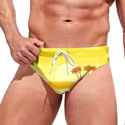 Badehose Herren Kurz Badeslip Eng Sexy Slip Männer Badehosen Schwimmhose Jungen Bunter Badeshorts Slips Tunnelzug Lustig Unterhosen Bikini Beach Soft Shorts Gelb XL Badehose Herren Kurz Badeslip Eng Sexy Slip Männer Badehosen Schwimmhose Jungen Bunter Badeshorts Slips Tunnelzug Lustig Unterhosen Bikini Beach Soft Shorts Gelb XL von Generic