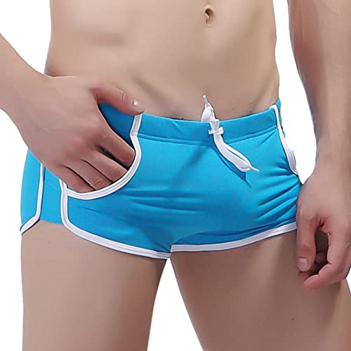 Badehose Herren Kurz Eng Herren Badeshorts Badehosen Männer Sommer Schwimmhose Sexy Kurze Hose Schutz Jungen Schwimmwear Swim Trunks Bikini Beach Soft Shorts Blau S von Generic