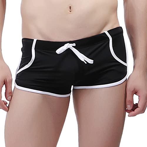 Badehose Herren Kurz Eng Herren Badeshorts Badehosen Männer Sommer Schwimmhose Sexy Kurze Hose Schutz Jungen Schwimmwear Swim Trunks Bikini Beach Soft Shorts Schwarz L von Generic