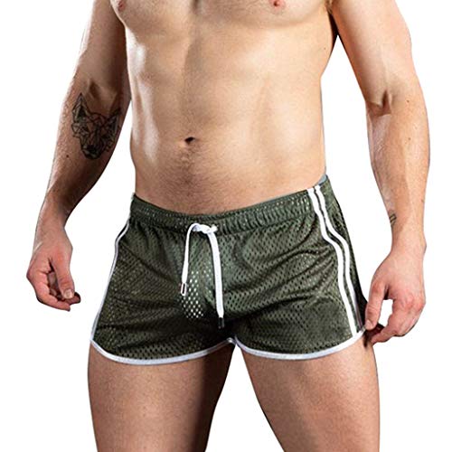 Badehose Herren Kurz Eng Herren Badeshorts Badehosen Männer Sommer Schwimmhose Wassersport Kurze Hose Schnelltrocknend Boardshorts Boxer Badepants Bikini Beach Soft Shorts Grün L von Generic