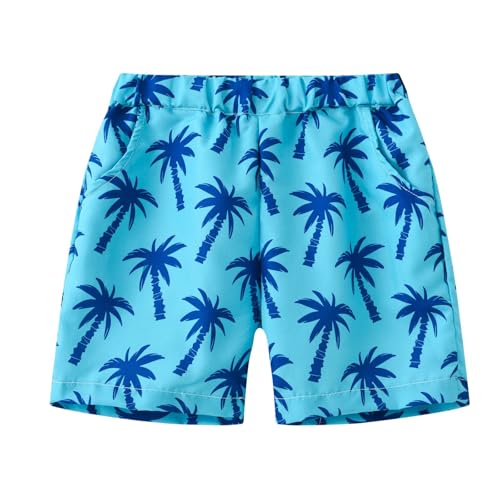 Badehose Jungen Sommer Badeshorts Kinder Swim 𝐓runks Schnelltrocknend Gedruckte Grafik Mit Mesh-Futter Taschen und Verstellbarem Tunnelzug Teenager Strandhose Elastischer (Sky Blue, 8-9 Years) von Generic