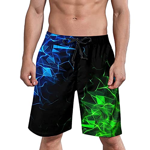 Badehosen Für Herren Kurz Badeshorts Männer 3D Druck Badehose Jungen Schwimmhose Schnelltrocknend Sporthose Urlaub Freizeit Short Boardshorts Boxer Badepants Bikini Beach Shorts Schwarz L von Generic