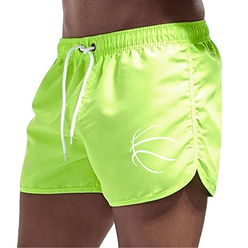 Badehosen für Herren Badeshorts Herren Shorts Boardshorts Schwimmhose Trainingshose Kordelzug Shorts Freizeit Kurze Männer Schwimmhose Sporthose kurz Sports Running Swim Shorts (y1-Yellow, L) von Generic