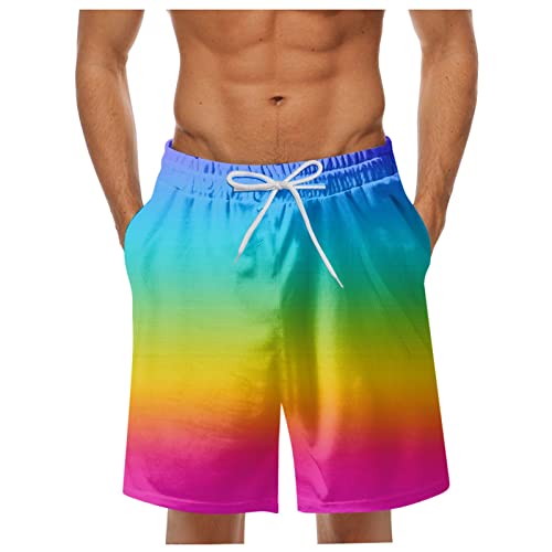 Badehosen für Herren Kurz Bermuda Shorts Herren Strand Sport Shorts Herren mit Taschen Kordelzug Boardshorts Herren Weites Bein Baggy Badeshorts Herren Schnelltrocknend Atmungsaktiv Laufshorts von Generic