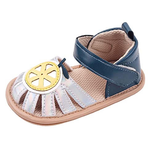 Badelatschen Mit Fußbett Sommer Kinder Kleinkind Mädchen Sandalen Flachboden Leicht Atmungsaktiv Cartoon Frucht Wassermelone Form Baby Sandalen Mädchen 6-12 Monate (Silver, 22 Toddler) von Generic