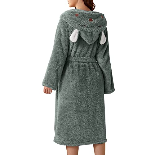 Bademantel Damen Flauschig Mit Kapuze Katze Gesicht und Ohren 3D Tier Gewand Morgenmantel Damen Kuschelig Hausmantel Flannel Pajamas Fleece Nightgown Bathrobe Causal von Generic