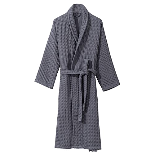 Bademantel Damen Leicht Dünn Frottee - Bademäntel Für Paare Morgenmantel Leicht Kimono Sommer Hausmantel Mit Gürtel Saunamantel Lang Schlafmantel Nachtwäsche/Herren-Bademantel Für Sauna,Spa von Generic