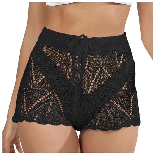 Baderock Damen Spitze Elegant Bademode Kurze Rock Aushöhlen Bikini Rock Kurz Bikinirock High Waist Bauchweg Transparent Schwimmrock Strandrock Bikini Cover Up für Beach Swimming Pool (Ohne Slip) von Generic