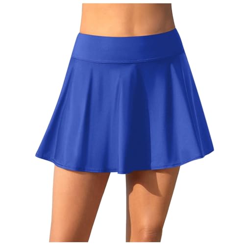 Baderock Damen mit Innenslip Schwarz Elegant Schwimmrock mit Taschen High Waist Boardshorts Badeanzug Sommer Strand Rock Tankini Bottom Bikini Shorts Gummiband A-Linie Minirock Badekleid Swimbottom von Generic