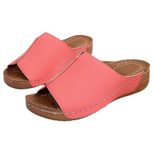 Badeschihe Damen Keilabsatz Mit Absatz Dicker Breite Füße Schlappen Bequeme Leichte Weiche Sohlen Slipper Offener Zehen Einfarbig Hausschuhe rutschfeste Elegante Flip Flops Badeschihe Damen Keilabsatz Mit Absatz Dicker Breite Füße Schlappen Bequeme Leichte Weiche Sohlen Slipper Offener Zehen Einfarbig Hausschuhe rutschfeste Elegante Flip Flops von Generic