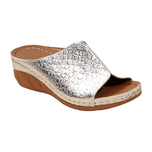 Badeschlappen Herren 47 Dicker Slipper Mit Absatz Gewölbeunterstützung Weite H Hausschuhe Vintage Leichte Bequem Slides Bequeme Atmungsaktive rutschfeste Schlappen Mode Strandschuhe von Generic