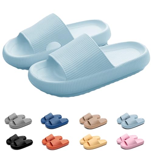 Badeschuhe,Original Hausschuhe Superweiche kuschelige Wolke Schlappen Weich rutschfest Badelatschen,Schnell trocknende Wolken Kissen Hausschuhe,Sommer Pantoletten Cozy Cloud Slides Indoor/Outdoor von Generic