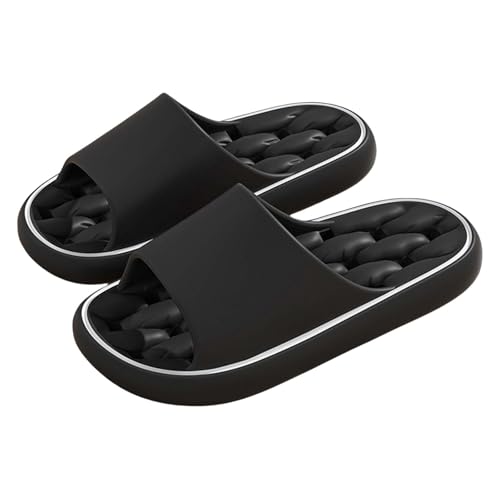 Badeschuhe Damen Badelatschen Herren, Hausschuhe Damen Weiche, Wolken Pantoletten Weisse, Schlappen Herren Original rutschfeste, Schwarze Slipper Badeschlappen Latschen von Generic
