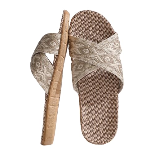 Badeschuhe Herren Damen Vintage Sommerschuhe Mit Absatz Und Fussbett Slides Slingback Flache LäSsige Offene Bequem Boho Glitzer Flip Flops Weichen Sohlen Sandaletten Strandschuhe von Generic