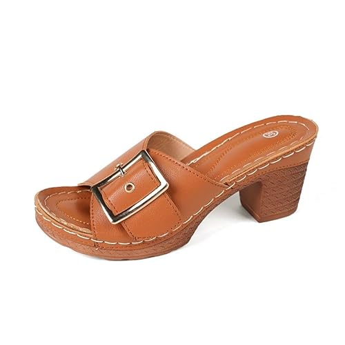 Badeschuhe Herren Damen Walking Shoes Freizeit Mesh Mit Absatz Und Fussbett Slides Casual Strick Sandalen Breite FüßE High Heel Plattform Pantoletten Anti-Rutsch-Sandalen Hausschuhe von Generic