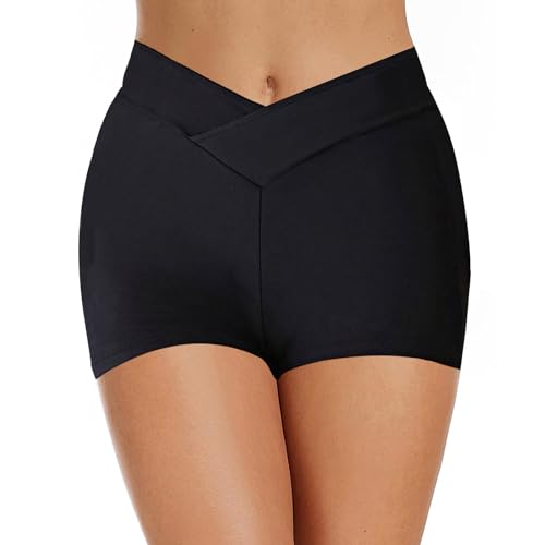 Badeshorts Damen Bauchkontrolle Schwimmshorts Schnell Trocknend Boardshorts Schwimmunterteil Damen Badeshorts Kurze Badehose Schwimmshorts Wassersport Strand Shorts Schwimmhose von Generic