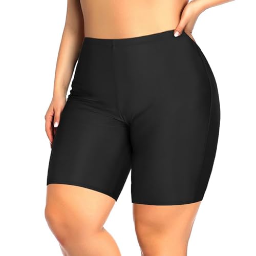 Badeshorts Damen Übergröße Schwimmradler Badehose Schnell Trocknende Boardshorts Bauchkontrolle High Waist Bikinihose Sommer Wassersport Schwimmshorts Strand Bikini Shorts Schwimmhose Große Größen von Generic