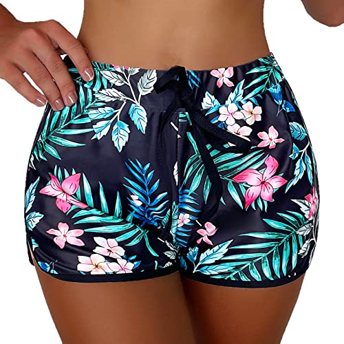 Badeshorts Damen Wassersport Badehose Kurze Hose Schnell Trocknend Schwimmshorts Schwimmhose Bikini Unterteil Trockener Badeanzug, Stretch-Muster, Boardshorts, Bademode, Kordelzug von Generic