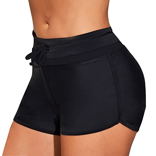 Badeshorts Damen Wassersport Badehose Kurze Hose Schnell Trocknend Schwimmshorts Schwimmhose Bikini Unterteil Trockener Badeanzug, Stretch-Muster, Boardshorts, Bademode, Kordelzug von Generic