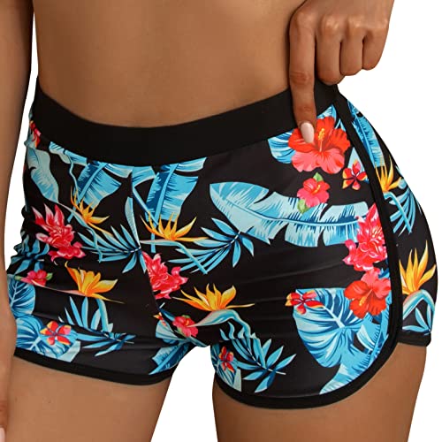 Badeshorts Damen Wassersport Badehose Kurze Hose Schnell Trocknend Schwimmshorts Schwimmhose Bikini Unterteil Trockener Badeanzug, Stretch-Muster, Boardshorts, Bademode, Kordelzug von Generic