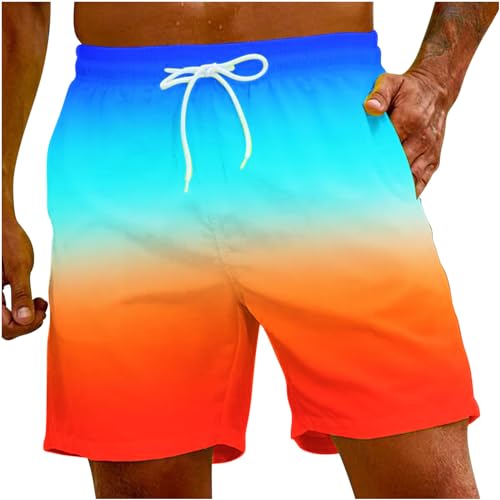 Badeshorts Herren Badehose Männer Schnelltrocknend Schwimmhose Boardshorts Herren Schwimmshort Herren Farbverlauf Kurze Hosen Men Lässig Strandhose Shorts mit Verstellbarem Tunnelzug von Generic