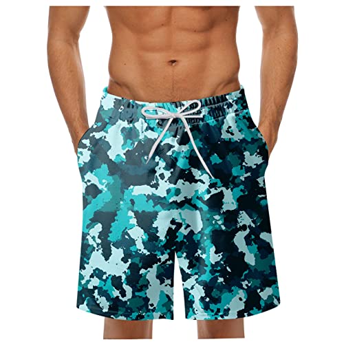 Badeshorts Herren Kurz Baggy Sommer Shorts Herren Sport Shorts Schnell Trocknend Kurz Hose Herren Bermuda Shorts Strandhose Herren Leicht Leichter Stoff Badehose für Herren Kordelzug Sporthose von Generic