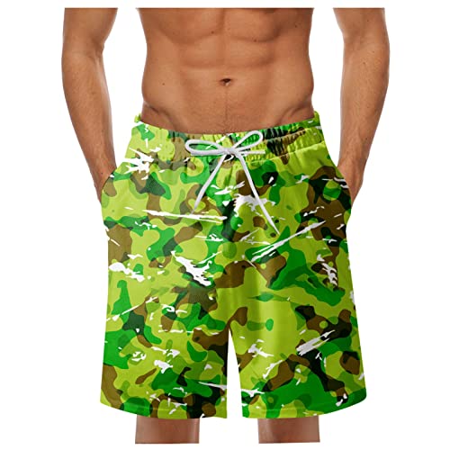 Badeshorts Herren Kurz Baggy Sommer Shorts Herren Sport Shorts Schnell Trocknend Kurz Hose Herren Bermuda Shorts Strandhose Herren Leicht Leichter Stoff Badehose für Herren Kordelzug Sporthose von Generic