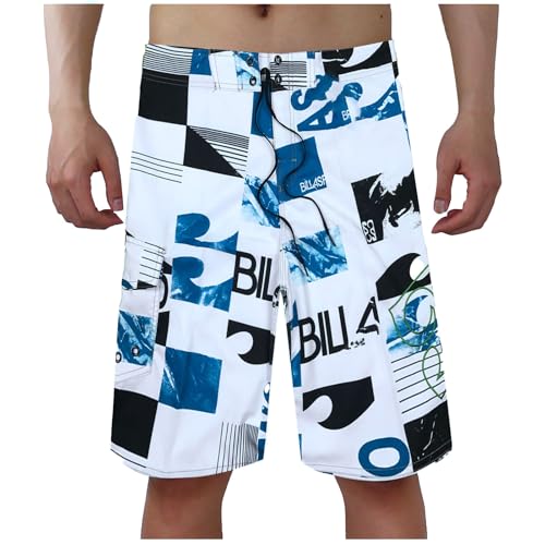 Badeshorts Herren Lang Badehose Baggy Freizeit Boardshorts Knielang Schnelltrocknend Swimming Shorts mit Verstellbar Tunnelzug Beachshorts Strandshorts für Surf Strandurlaub von Generic