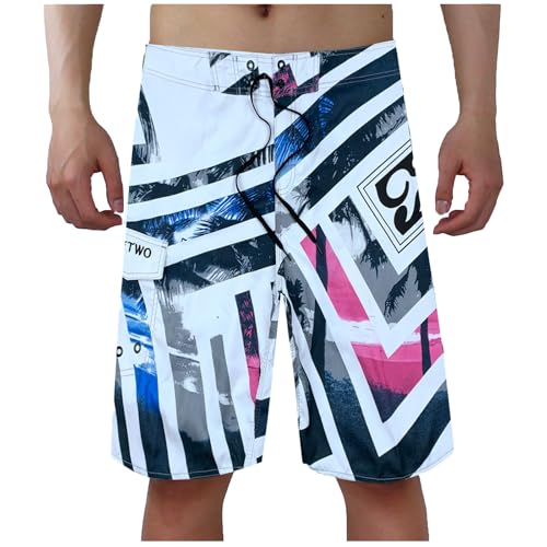 Badeshorts Herren Lang Badehose Baggy Freizeit Boardshorts Knielang Schnelltrocknend Swimming Shorts mit Verstellbar Tunnelzug Beachshorts Strandshorts für Surf Strandurlaub von Generic