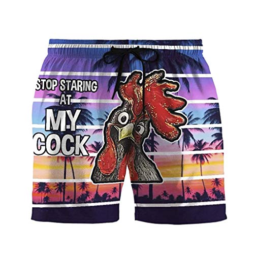 Badeshorts Herren Schnelltrocknend mit Seitentasche Badehose Männer Gestreift Muster Truthähne Kurz Große größen Schwimmhose Beach Shorts von Generic