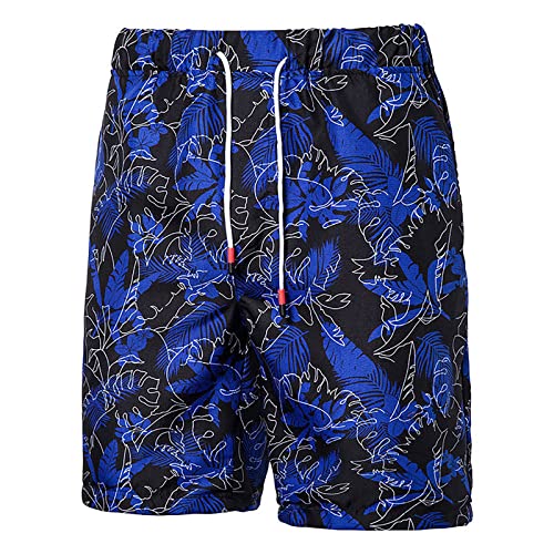 Badeshorts Lässige Strandhose Kurze Sommer Short Men Shorts Freizeithose Für Männer Trekking Freizeit Mit Muster Leichte Atmungsaktiv mit Kordelzug Baggy Fünf-Punkt-Hosen Halbe Fashion von Generic