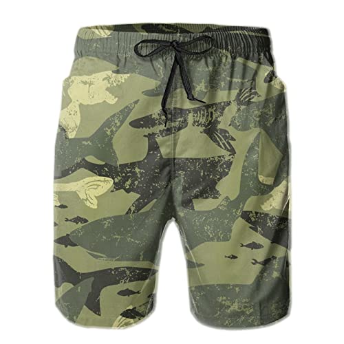 Badeshorts Retro-Hai-Tarnung Swim Shorts Schnelltrocknend Kurze Hose Mit Mesh-Futter Badehose Herren Für Surfen Wassersport Urlaub L von Generic