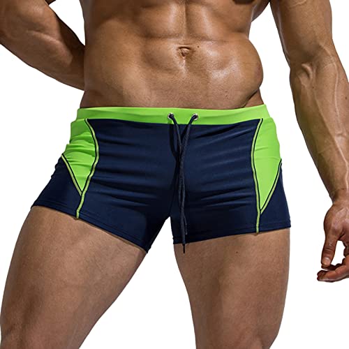 Badeshorts für Herren Badehose Kurz Badehosen Männer Eng Schwimmhose Boxer Badepants Wassersport Kurze Hose Schnelltrocknende Strandshorts mit Reissverschluss von Generic