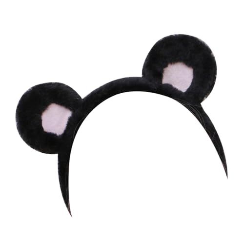 Bärenohrenband – Weiches und weiches Make-up-Stirnband | Weiches und weiches Make-up-Stirnband | Kopfbedeckung für haarige Tierohren | Haarband für süße Kostüme, Ohren für Mütze von Generic