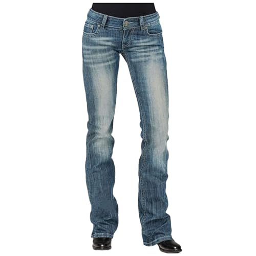 Baggy Jeans Damen Jeanshosen Stretch Jeans,Frauen Baggy Jeans,Low Waist Skinny Jeans Damen,Jeans Oben Weit Unten Eng Damen,Schlupfhose Jeans,Bootcut Jeans Damen Niedrige Leibhöhe von Generic