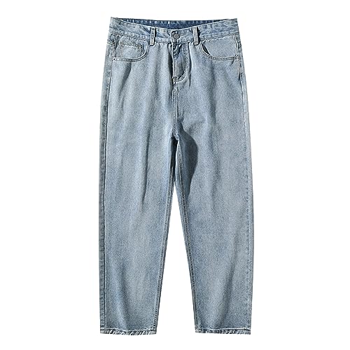 Baggy Jeans Herren Y2k, Jeanshose Herren Straight,Hosen Herren Jeans Weitem Bein Loose Lässig Herrenjeans Stylischer Regular Fit Stretchjeans Streetwear Vielseitig Pants Einfarbig Trousers Hose von Generic