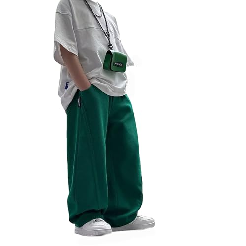 Baggy-Jeans für Jungen - Rapper Kostüm Weite Bein Loose Fit Denim Hosen Cargohose Baggy Jungen Loose Fit Lässige Hose Elastische Taille Sporthose Freizeithose Frühling Sommer von Generic