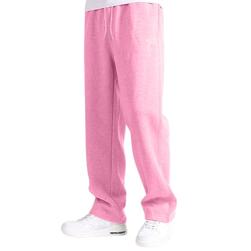 Baggy Jogginghose Herren Jungs Baggy Breit Sweatpants Mens Open Bottom Weit Joggers Hose Lang Open Leg Jogger Tracksuit Elastische Taille Gym Hosen mit Taschen Pink XXL Baggy Jogginghose Herren Jungs Baggy Breit Sweatpants Mens Open Bottom Weit Joggers Hose Lang Open Leg Jogger Tracksuit Elastische Taille Gym Hosen mit Taschen Pink XXL von Generic